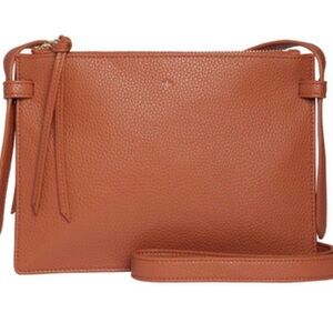 Chic Brown Leather Crossbody Bag by Ela